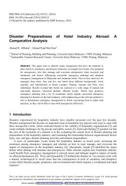 Disaster Preparedness of Hotel Industry Abroad: A Comparative