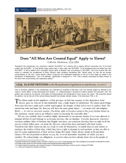 Men Are Created Equal&rdquo; Apply to Slaves?