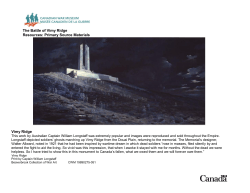 Primary Source Materials – Battle of Vimy Ridge