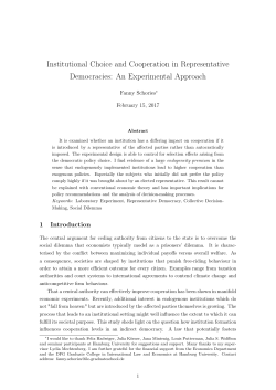 Institutional Choice and Cooperation in Representative Democracies