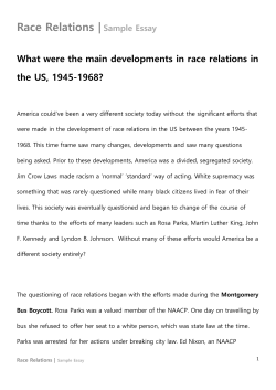 Race Relations |Sample Essay