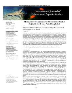 Management of Euglenophytes Bloom in Fish Pond at Rajshahi