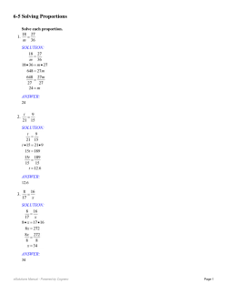 6-5 Solving Proportions