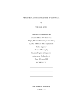 Apposition and the Structure of Discourse