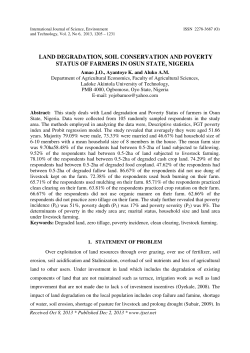 land degradation, soil conservation and poverty status of farmers in