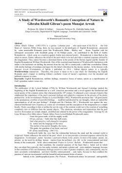 A Study of Wordsworth`s Romantic Conception of Nature in Gibrabn
