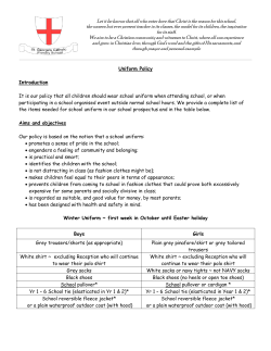 Uniform Policy - St George`s Catholic Primary School