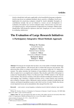 The Evaluation of Large Research Initiatives