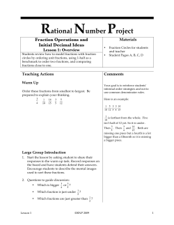 Rational Number Project
