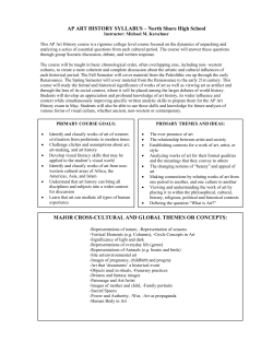 AP ART HISTORY SYLLABUS