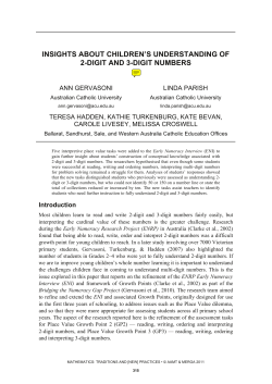 insights about children`s understanding of 2-digit and 3