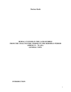 BURIAL CUSTOMS IN THE LAND OF BIBLE