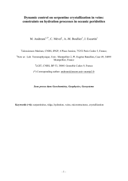 Dynamic control on serpentine crystallization in veins