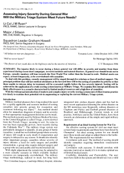 Meet Future Needs? - Journal of the Royal Army Medical Corps