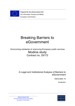 A Legal and Institutional Analysis of Barriers to eGovernment