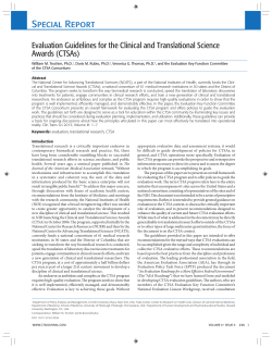 Evaluation Guidelines for the Clinical and Translational Science