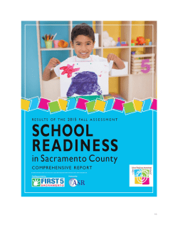 School Readiness in Sacramento County, 2015