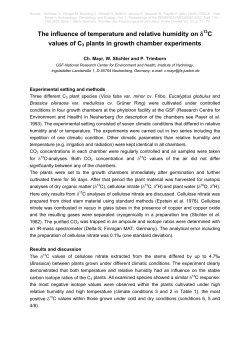 The influence of temperature and relative humidity on &delta;13C values