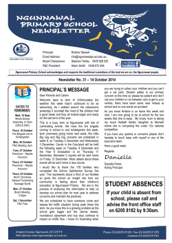 executive`s message - Ngunnawal Primary School