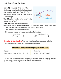 102 Simplifying Radicals