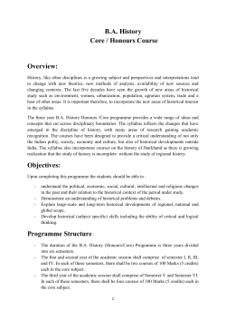BA History Core / Honours Course Overview