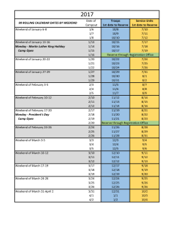 Reservation Open Dates for the 90-Day Rolling Calendar