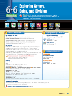 Exploring Arrays, Coins, and Division