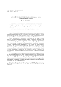 (1903--1987), the great Russian scientist