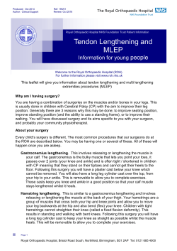 Tendon Lengthening and MLEP - Royal Orthopaedic Hospital