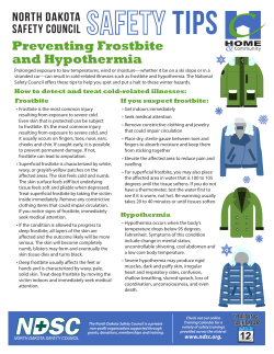 Preventing Frostbite and Hypothermia
