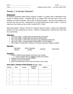 Density is an intensive property of matter