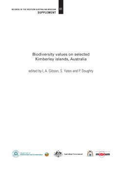 Biodiversity values on selected Kimberley islands, Australia edited
