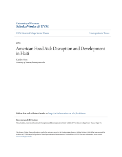 American Food Aid: Disruption and Development in Haiti