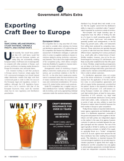 Government Affairs Extra Exporting Craft Beer to Europe