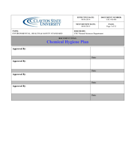Chemical Hygiene Plan - Clayton State University