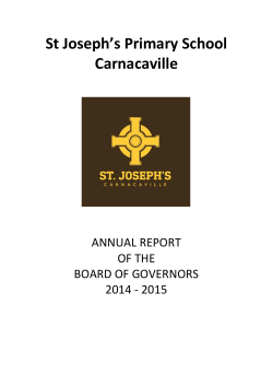 Governor`s Report - St Josephs Primary School, Carnacavill Rd