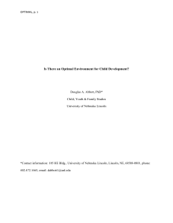 Is There an Optimal Environment for Child Development?