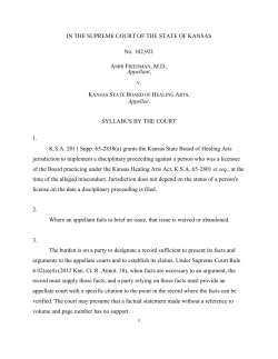 Friedman v. Kansas State Bd. of Healing Arts