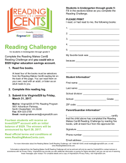 Reading Challenge - Reading Makes Cent