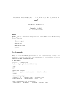 Exersices and solutions — ANOVA tests for d