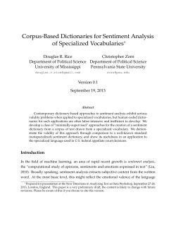 Corpus-Based Dictionaries for Sentiment Analysis of Specialized