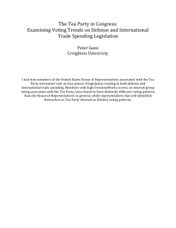 The Tea Party in Congress: Examining Voting