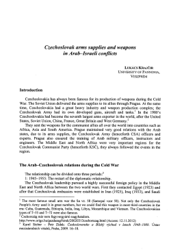 Czechoslovak arms supplies and weapons in Arab
