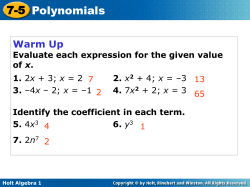 7-5 Polynomials