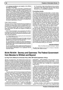 Secrecy and Openness