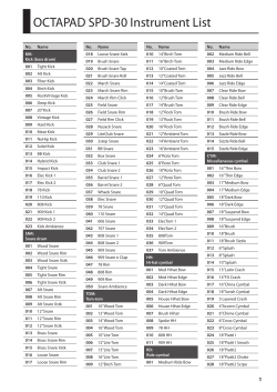 OCTAPAD SPD-30 Instrument List