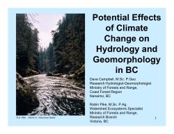 Potential Effects of Climate Change on Hydrology and