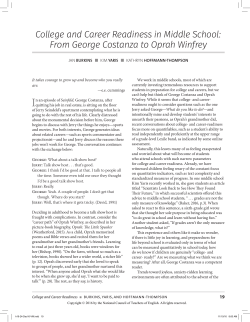 College and Career Readiness in Middle School: From