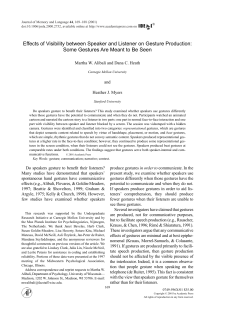 Effects of Visibility between Speaker and Listener