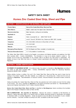 Humes Zinc Coated Steel Strip, Sheet and Pipe